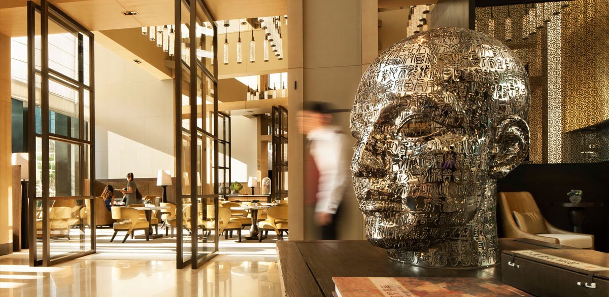 Image of Calligraphic Sculpture in Rosewood Hotel in Beijing